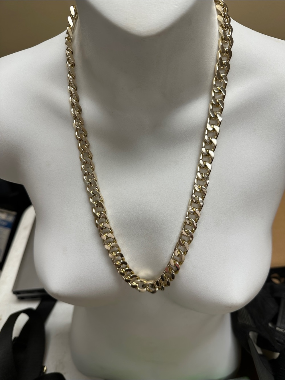 ##124, Guess by Marciano Polished Gold-Tone Cuban Link Necklace